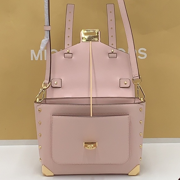 MICHAEL KORS MANHATTAN MED TOP HANDLE SATCHEL/SHOULDER/CROSSBOD BAG POWDER BLUSH - Picture 3 of 15